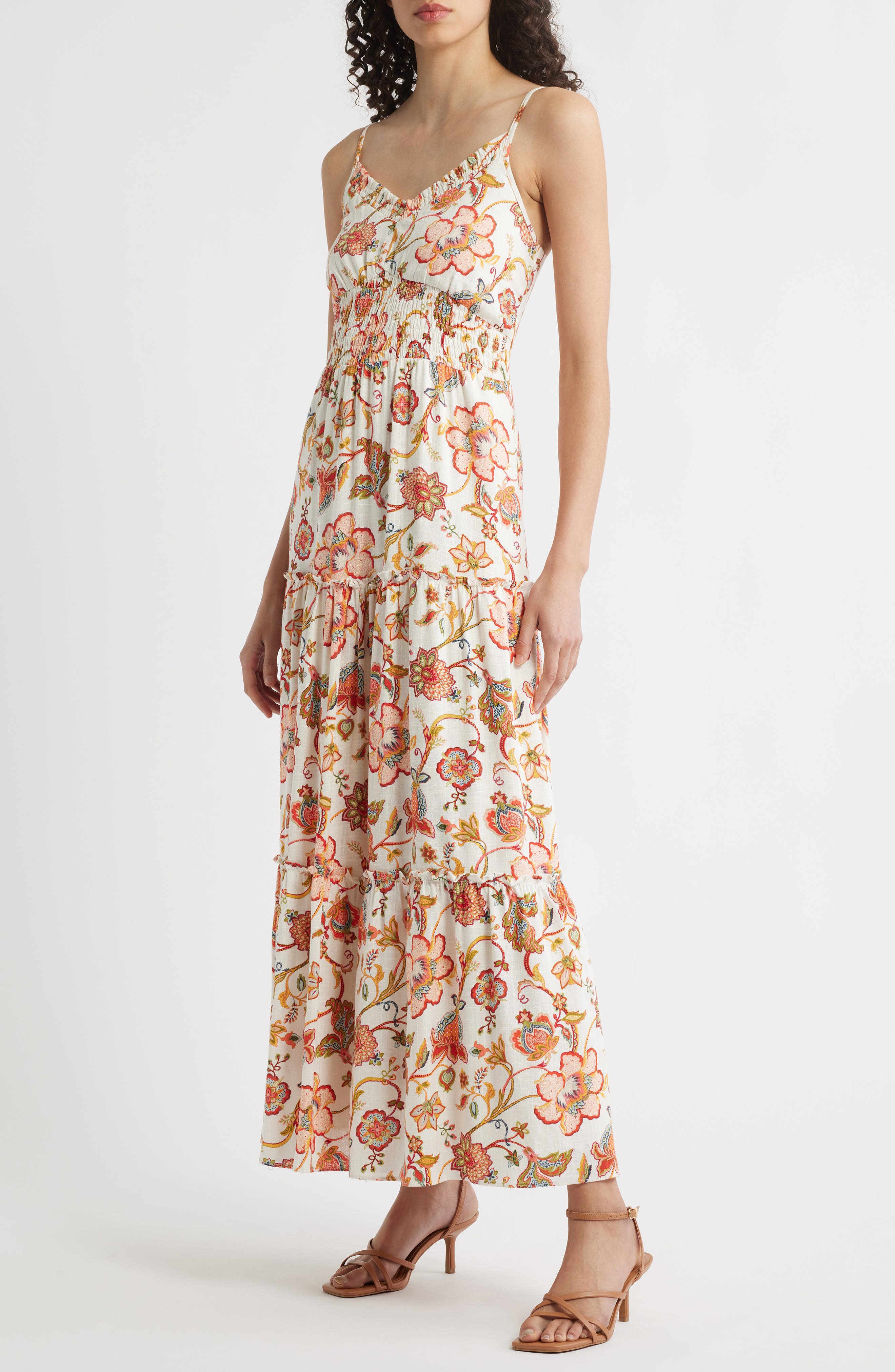 Halogen® Floral Smocked Maxi Sundress