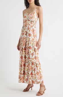 Halogen® Floral Smocked Maxi Sundress