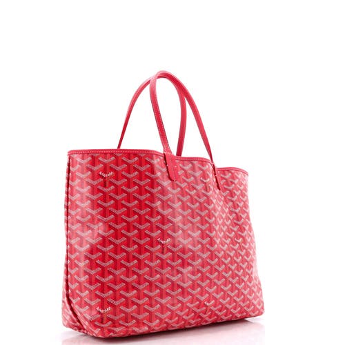Pre-owned Goyard Goyard Saint Louis Reversible Tote Coated Canvas And Printed Canvas Pm In Pink