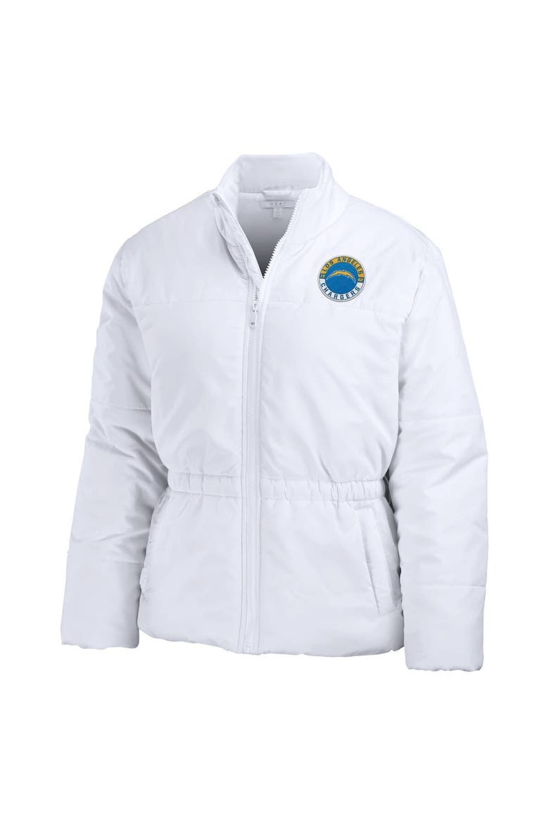 Women's WEAR by Erin Andrews  White Los Angeles Chargers Packaway Full-Zip Puffer Jacket, Alternate, color, White