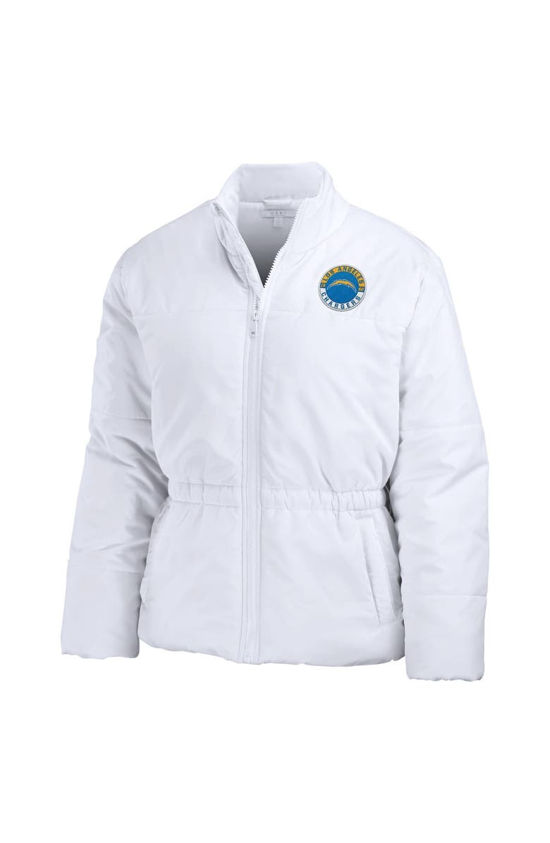 WEAR by Erin Andrews Women's WEAR by Erin Andrews  White Los Angeles Chargers Packaway Full-Zip Puffer Jacket, Alternate, color, White