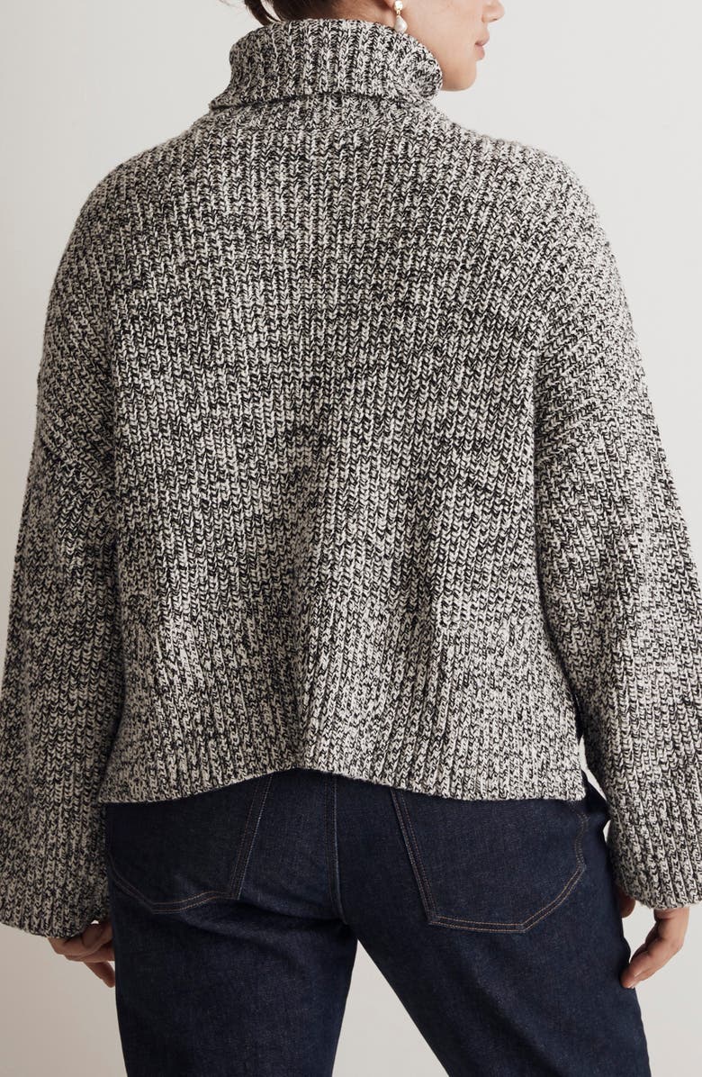 Madewell Marl Wide Rib Turtleneck Sweater, Alternate, color, 