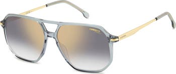 59mm Double Bridge Gradient Square Sunglasses