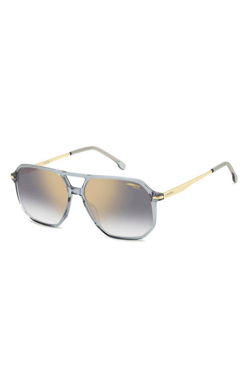 Carrera Eyewear 59mm Double Bridge Gradient Square Sunglasses In Gray