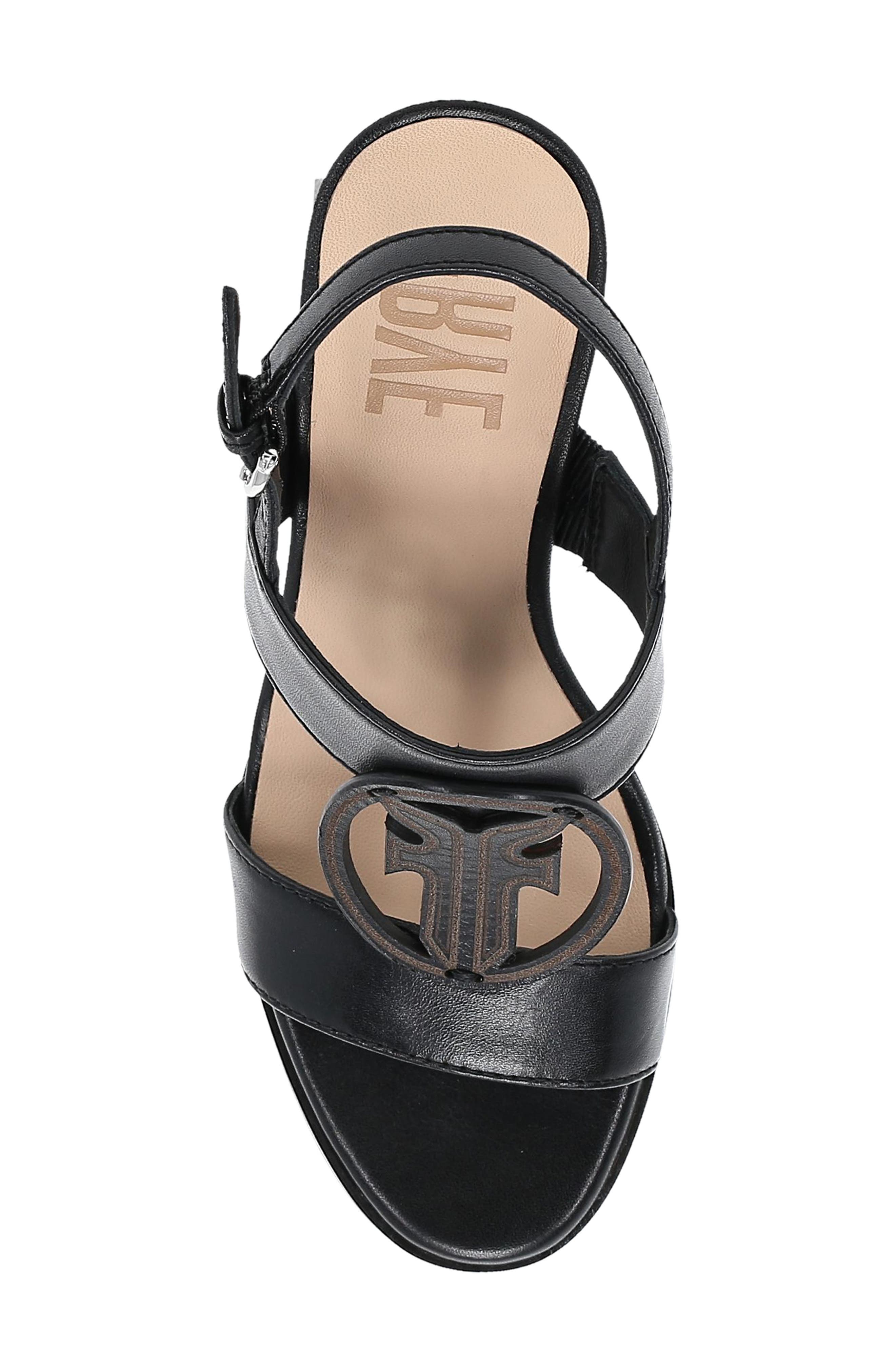 Frye Rachel Logo Slingback Wedge, Alternate, color, Black