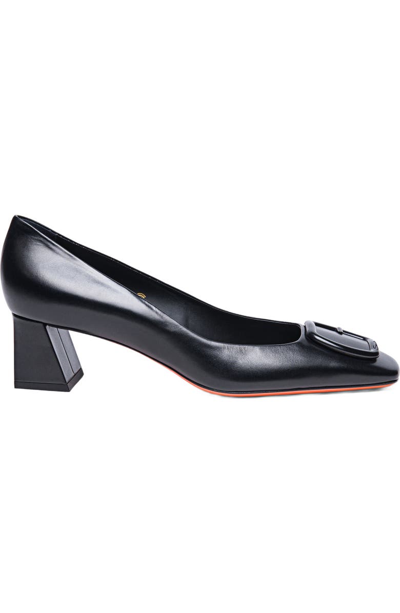 Santoni Women's leather mid-heel pump, Alternate, color, Black