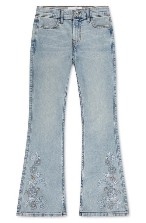 Kids' Floral Trail Flare Leg Jeans (Ripple) (Little Kid & Big Kid)