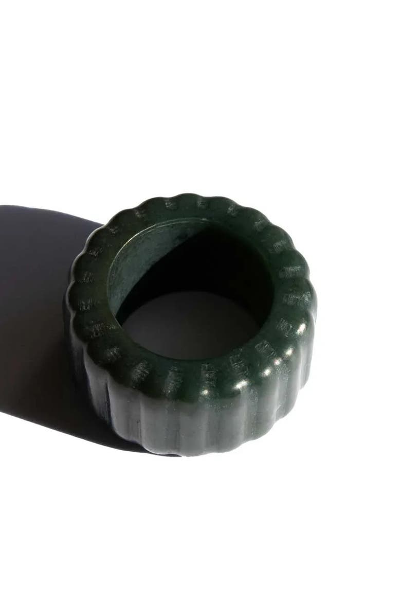 Sophia Ribbed Jade Ring, Alternate, color, Dark green