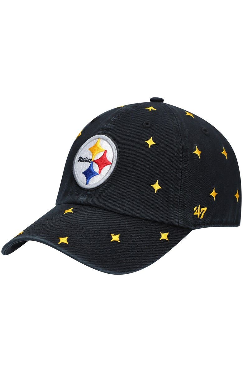 '47 Women's '47 Black/Gold Pittsburgh Steelers Confetti Clean Up Adjustable Hat, Main, color, Black