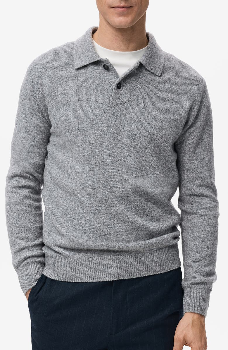 MANGO Polo Sweater, Main, color, Grey