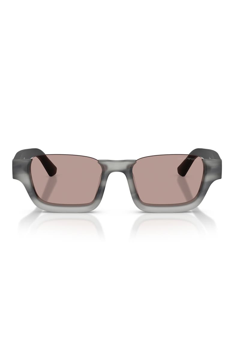 58mm Rectangle Sunglasses, Main, color, HAVANA GREY / PURPLE BROWN