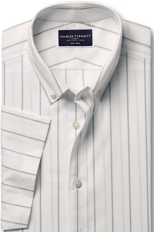 Charles Tyrwhitt Non-iron Stretch Poplin Slub Short Sleeve Shirt