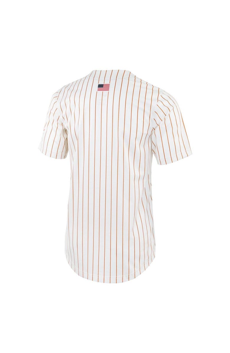 Nike Men's Nike White Texas Longhorns Pinstripe Replica Full-Button Baseball Jersey, Alternate, color, 
