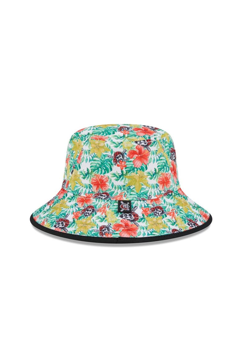Men's New Era Pittsburgh Pirates Tropic Floral Bucket Hat, Alternate, color, Black