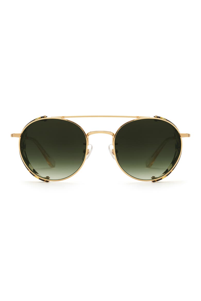 52mm Tchoup Gradient Round Sunglasses, Main, color, ZULU/ GREEN