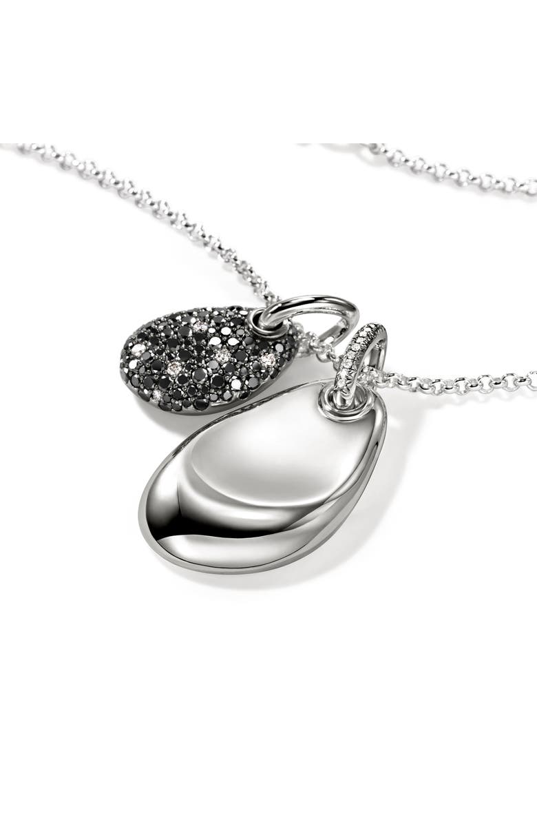 John Hardy Pebble Duo Necklace, Sterling Silver, Black Sand Diamond Pavé, Alternate, color, 