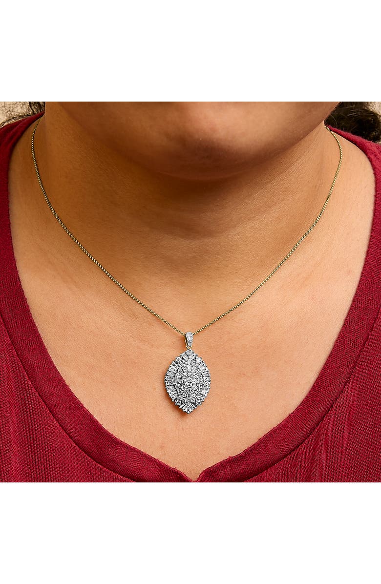 Haus of Brilliance 14K White and Yellow Gold 2.00 Cttw Diamond Cluster Pear Shaped Pendant Necklace, Alternate, color, Yellow