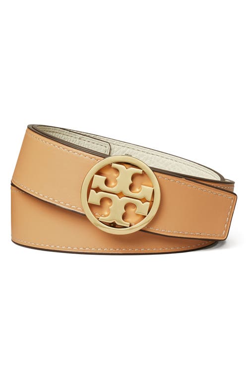 Tory Burch Miller 1.5-inch Reversible Logo Belt In New Ivory/vachetta/gold