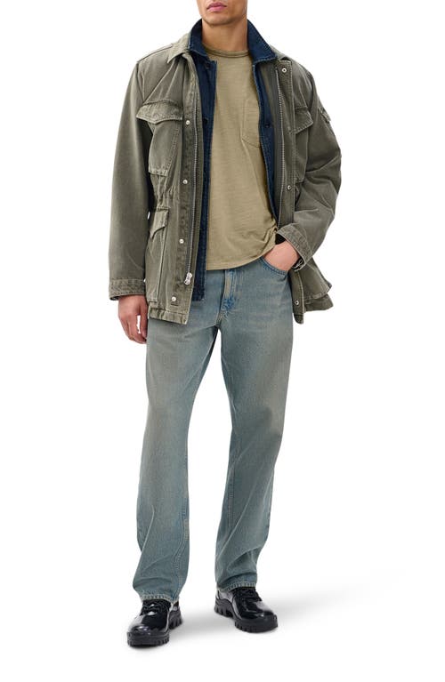 Rag & Bone Classic Flame Washed Slub Cotton T-shirt In Green