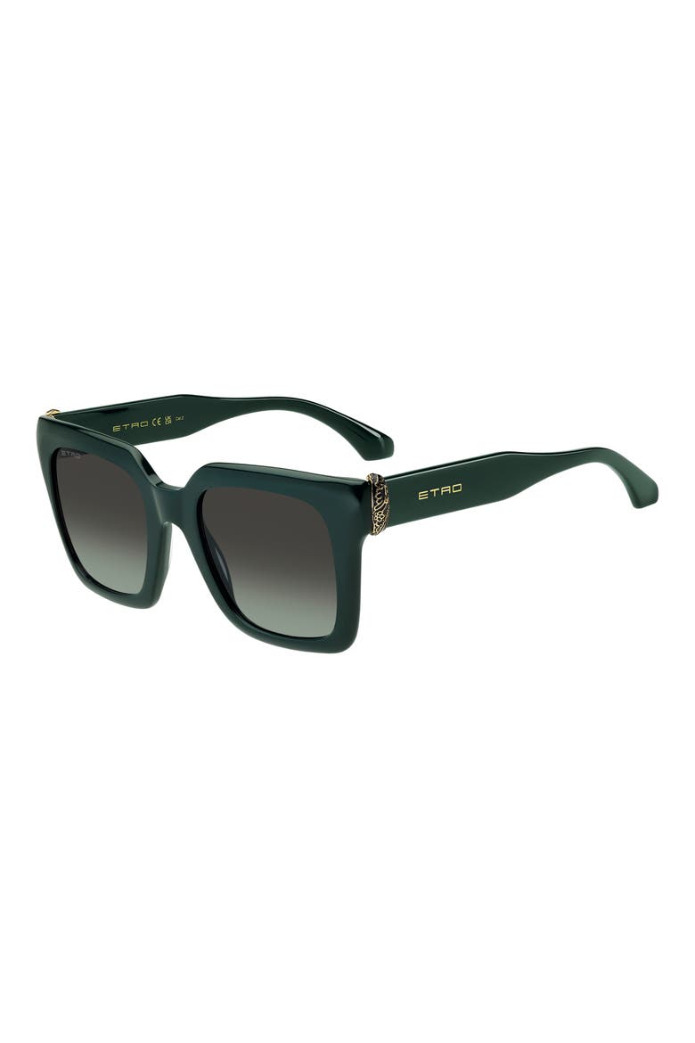 0157/S 52mm Gradient Square Sunglasses, Alternate, color, GREEN/ GREY GREEN