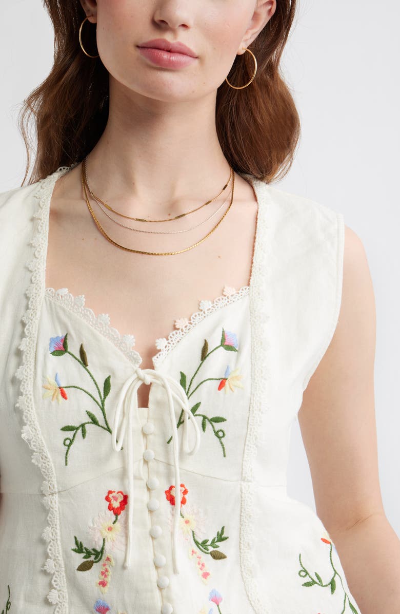 Treasure & Bond Embroidered Sleeveless Top, Alternate, color, Ivory Multi