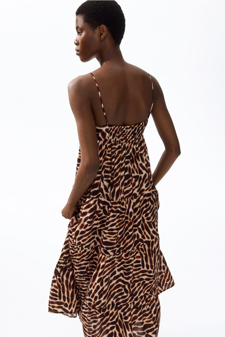 Tiered Strappy Dress, Alternate, color, Light beige/patterned