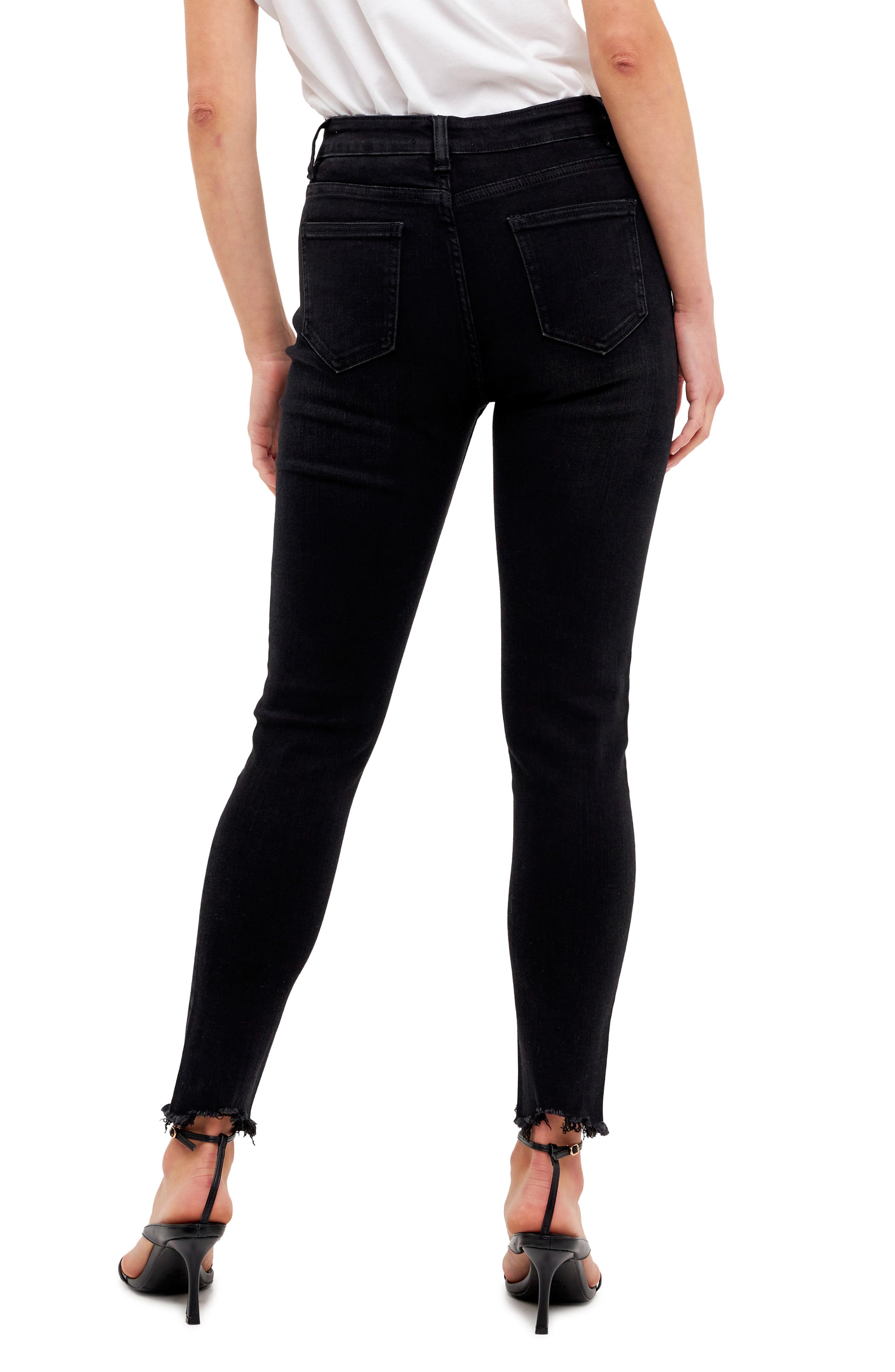 Destroyed Raw Hem Skinny Jeans - image 2