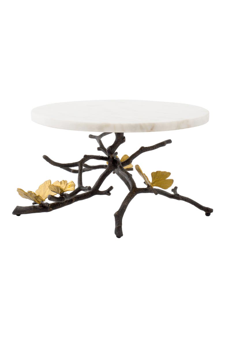 Butterfly Ginkgo Cake Stand, Main, color, SILVER