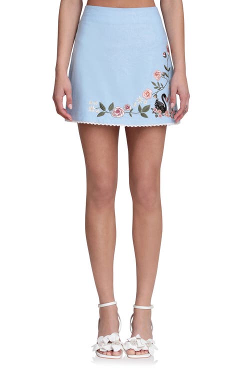 Floral Embroidered Miniskirt