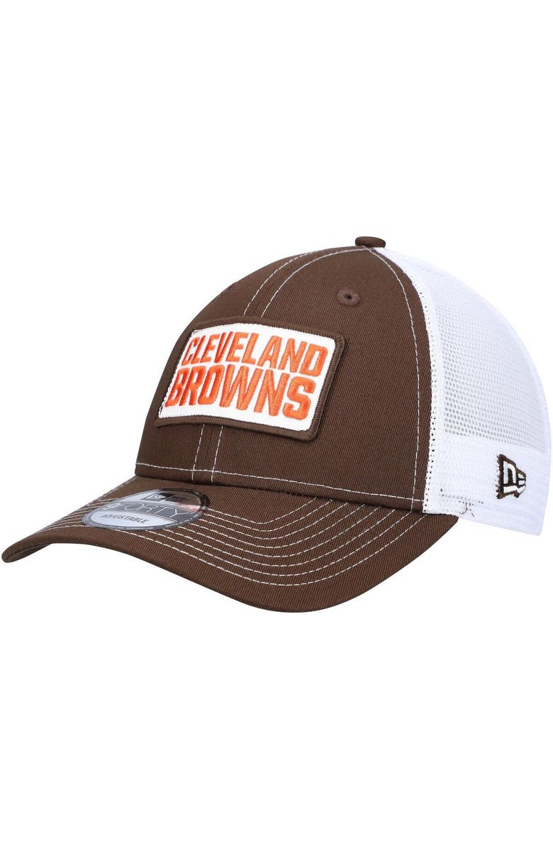 New Era Men's New Era Brown Cleveland Browns 9FORTY Trucker Snapback Hat, Main, color, Brown