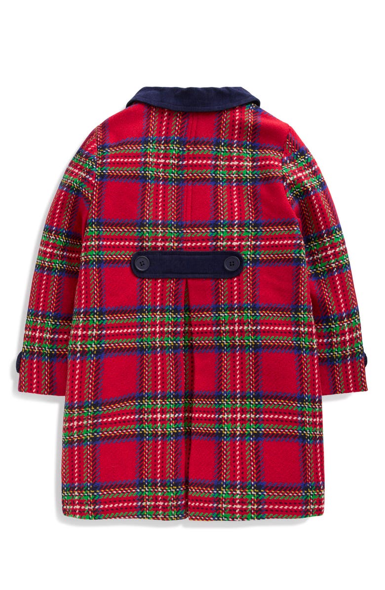 Mini Boden Kids' Wool Blend Coat, Alternate, color, Red Check