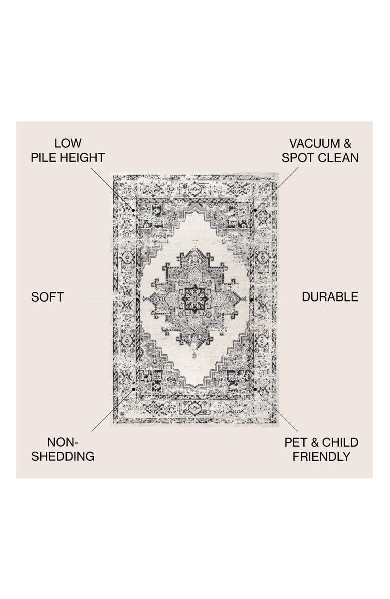 JONATHAN Y Inigo Cottage Medallion Area Rug, Alternate, color, Dark Gray/Cream