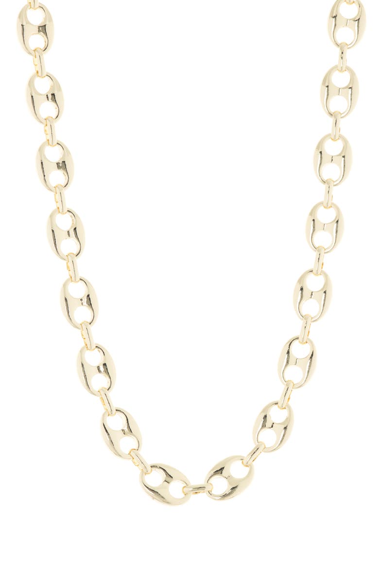 Juvell Puffed Mariner Chain Necklace, Main, color, 18Kt Yellow Plated Brass