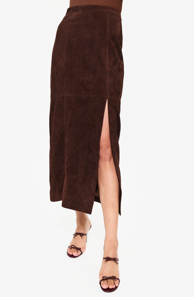 CAMI NYC Idris Suede Midi Skirt, Main, color, 
