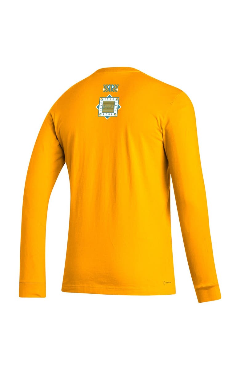 adidas Men's adidas Gold San Jose Sharks Reverse Retro 2.0 Fresh Playmaker Long Sleeve T-Shirt, Alternate, color, 