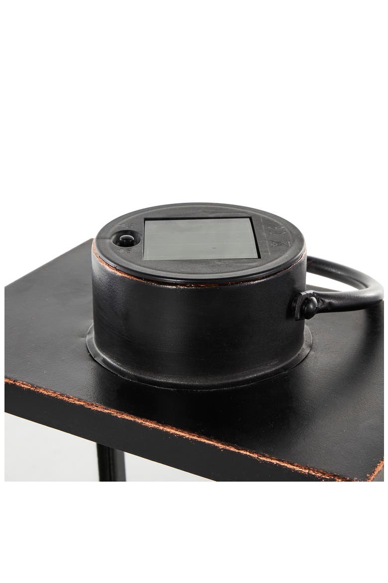 Black Metal Candle Lantern, Alternate, color, BLACK