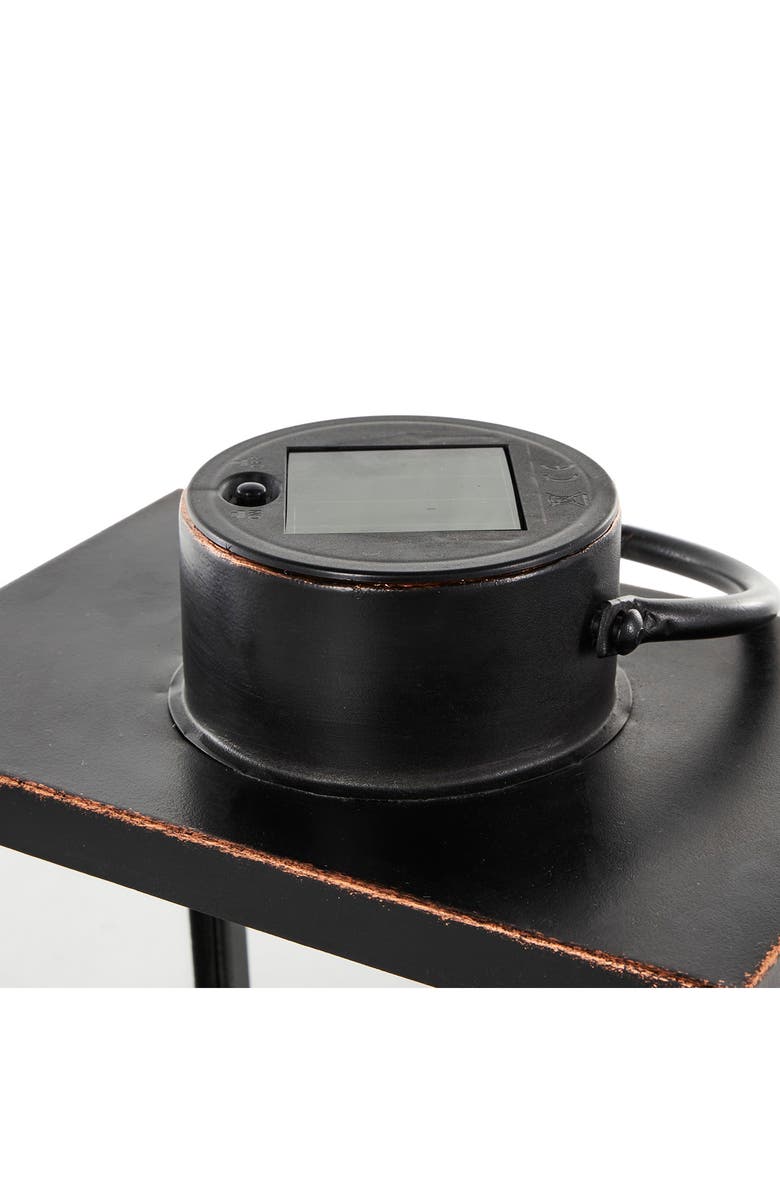 GINGER BIRCH STUDIO Black Metal Candle Lantern, Alternate, color, Black