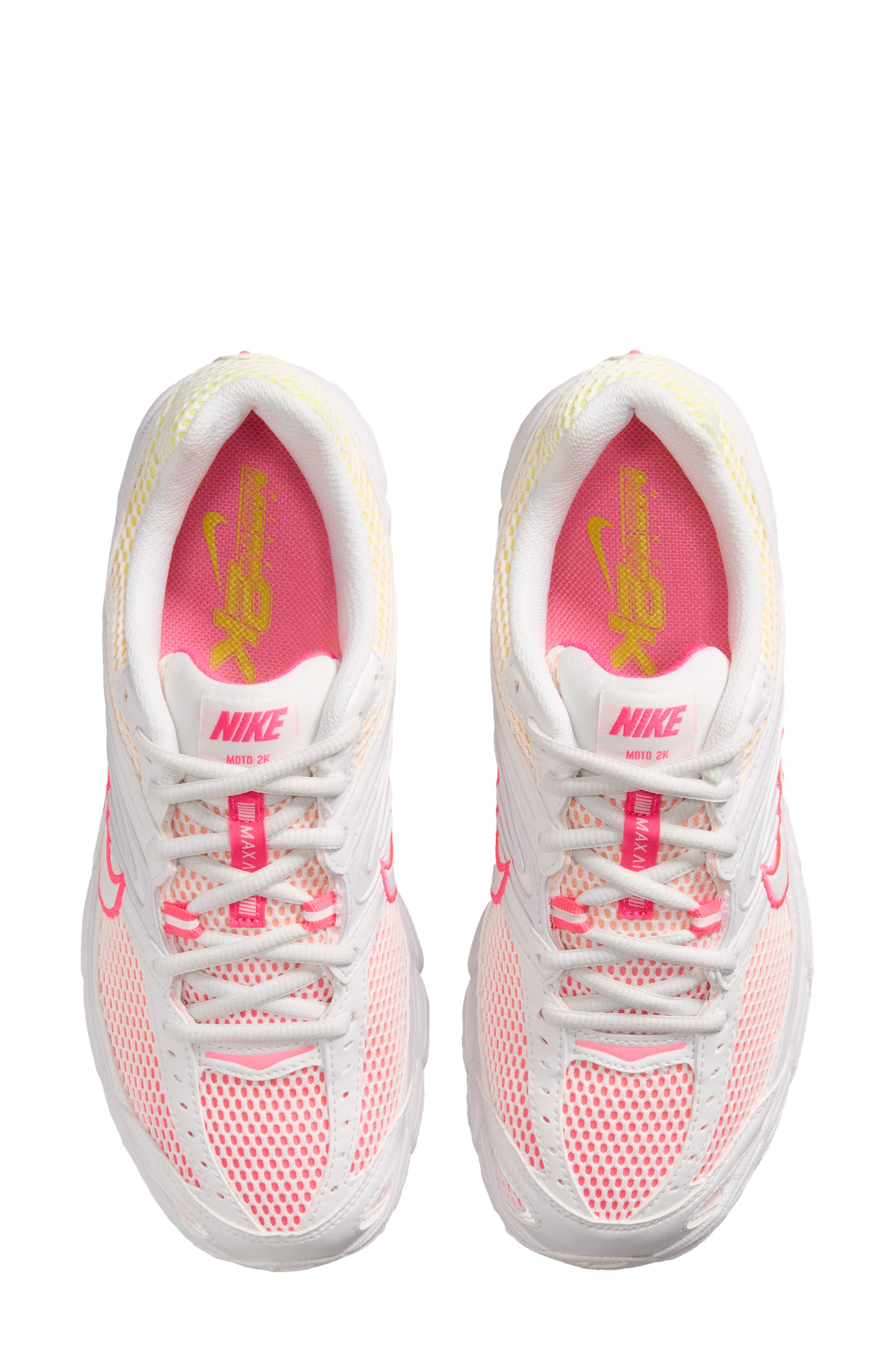 Air Max Moto 2K Running Shoe, Alternate, color, WHITE/ PINK/ ORANGE/ WHITE