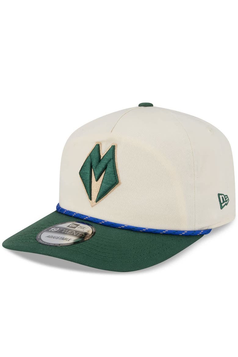 Men's New Era Cream/Hunter Green Milwaukee Bucks 2025/26 City Edition 19TWENTY Adjustable Hat, Alternate, color, Cream