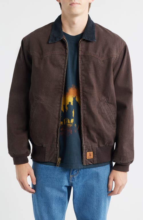 ONE OF THESE DAYS Canvas Zip-Up Ranch Jacket in Washed Brown  product
