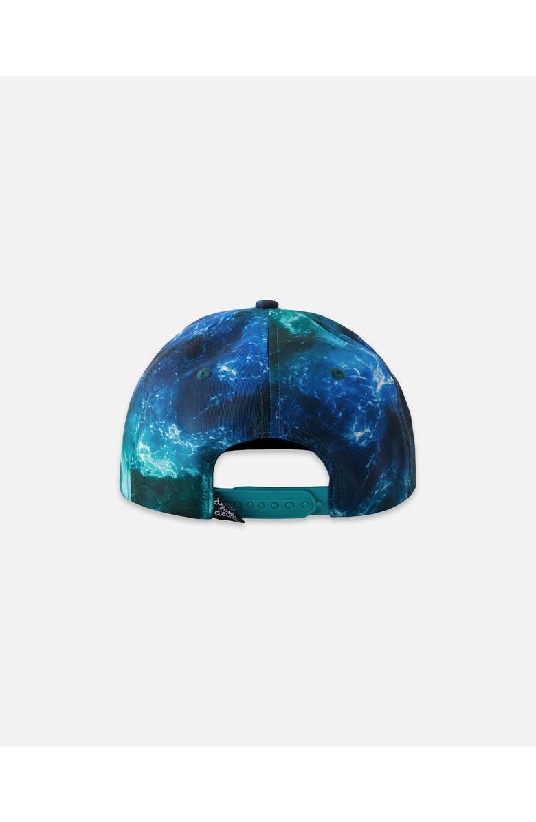 Deux par Deux Flat Brim Wave Cap, Alternate, color, Blue Wave Print