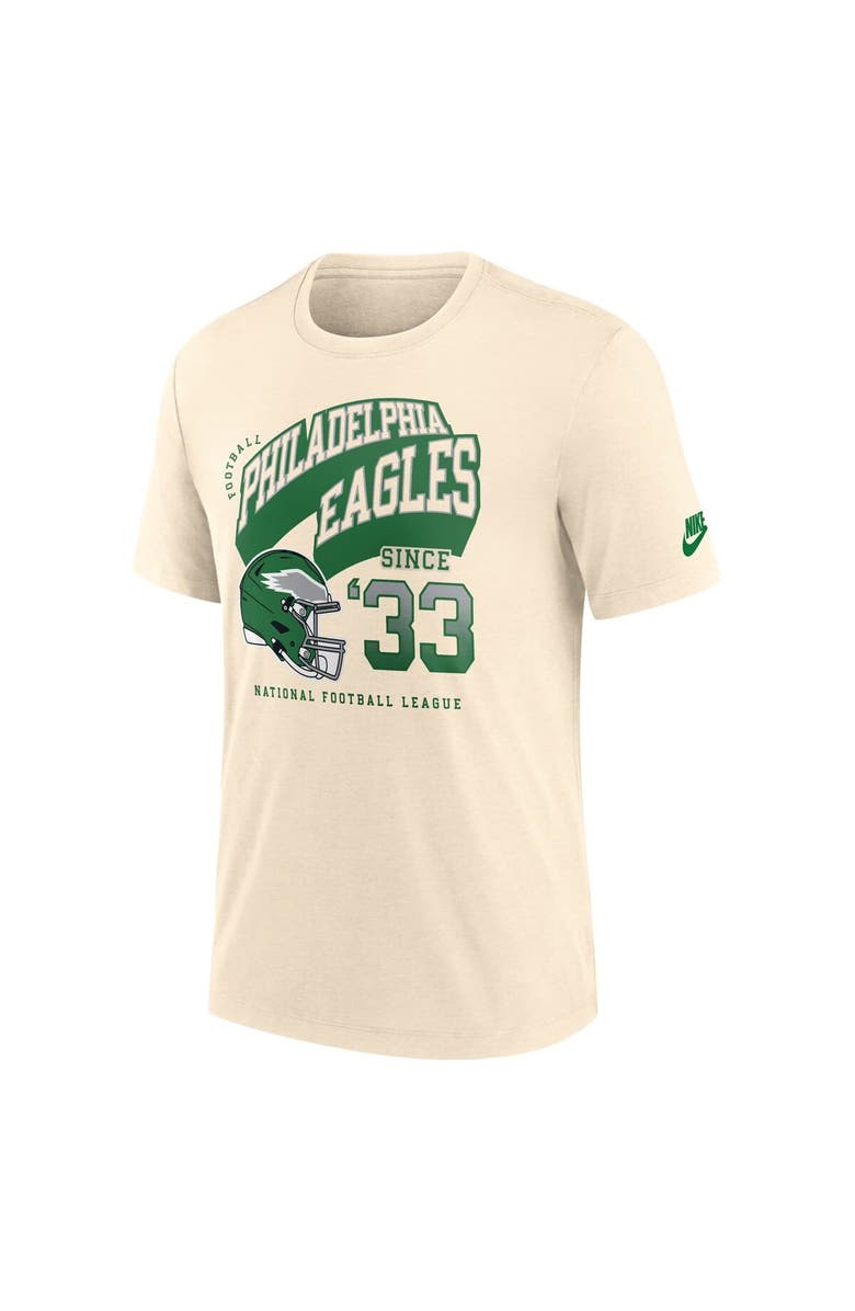 Nike Men's Nike  Natural Philadelphia Eagles Rewind Tri-Blend T-Shirt, Alternate, color, 