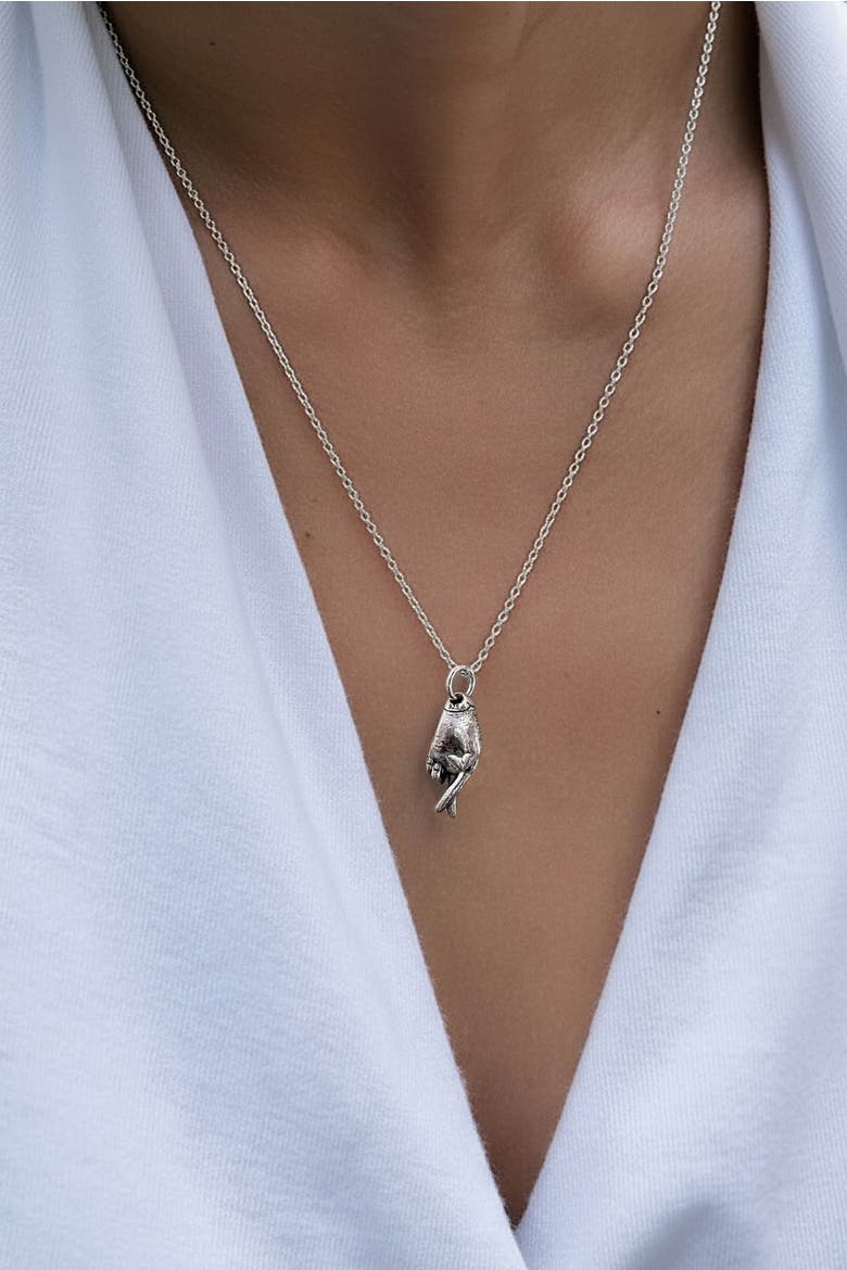 Good Luck Charm Necklace, Alternate, color, Silver