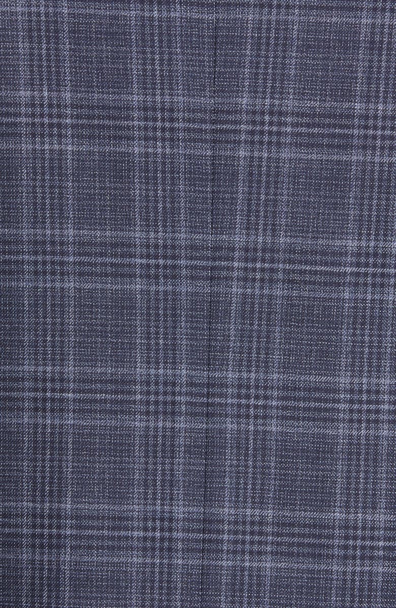 Canali Kei Trim Fit Stretch Plaid Wool Sport Coat, Alternate, color, 