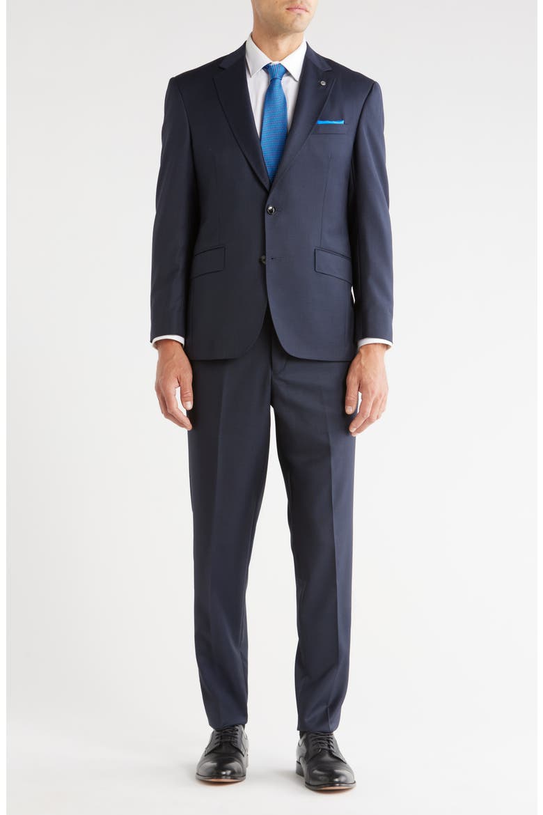 Jones Trim Fit Wool Suit, Main, color, NAVY