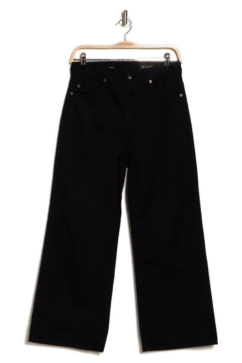 Saige High Waist Crop Wide Leg Jeans, Alternate, color, SUPER BLACK