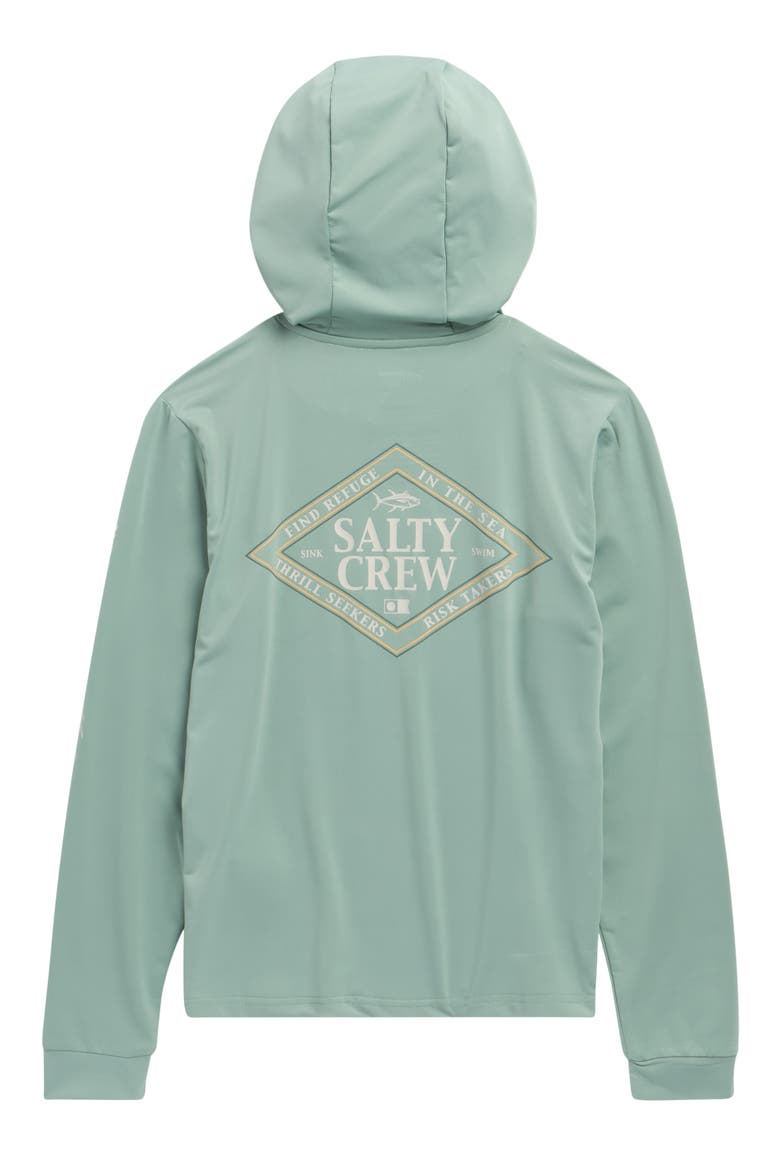 Kids' Iconic Hooded UPF 50+ Rashguard, Alternate, color, JADE