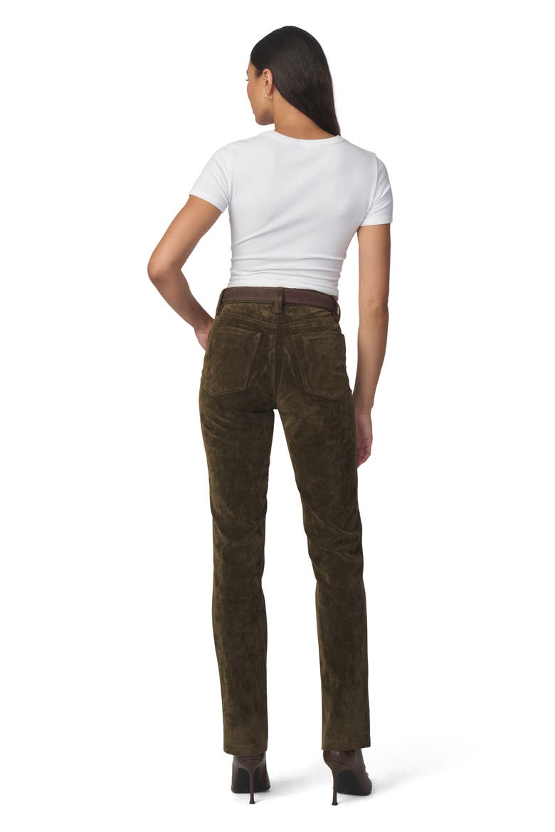 The Margot High Waist Slim Faux Suede Jeans, Alternate, color, OLIVE