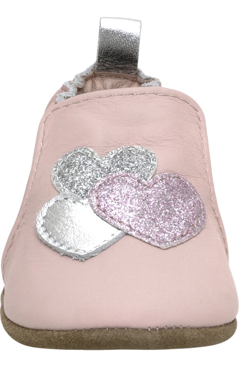 Robeez<sup>®</sup> Heart Sparkle Crib Shoe, Alternate, color, Pastel Pink