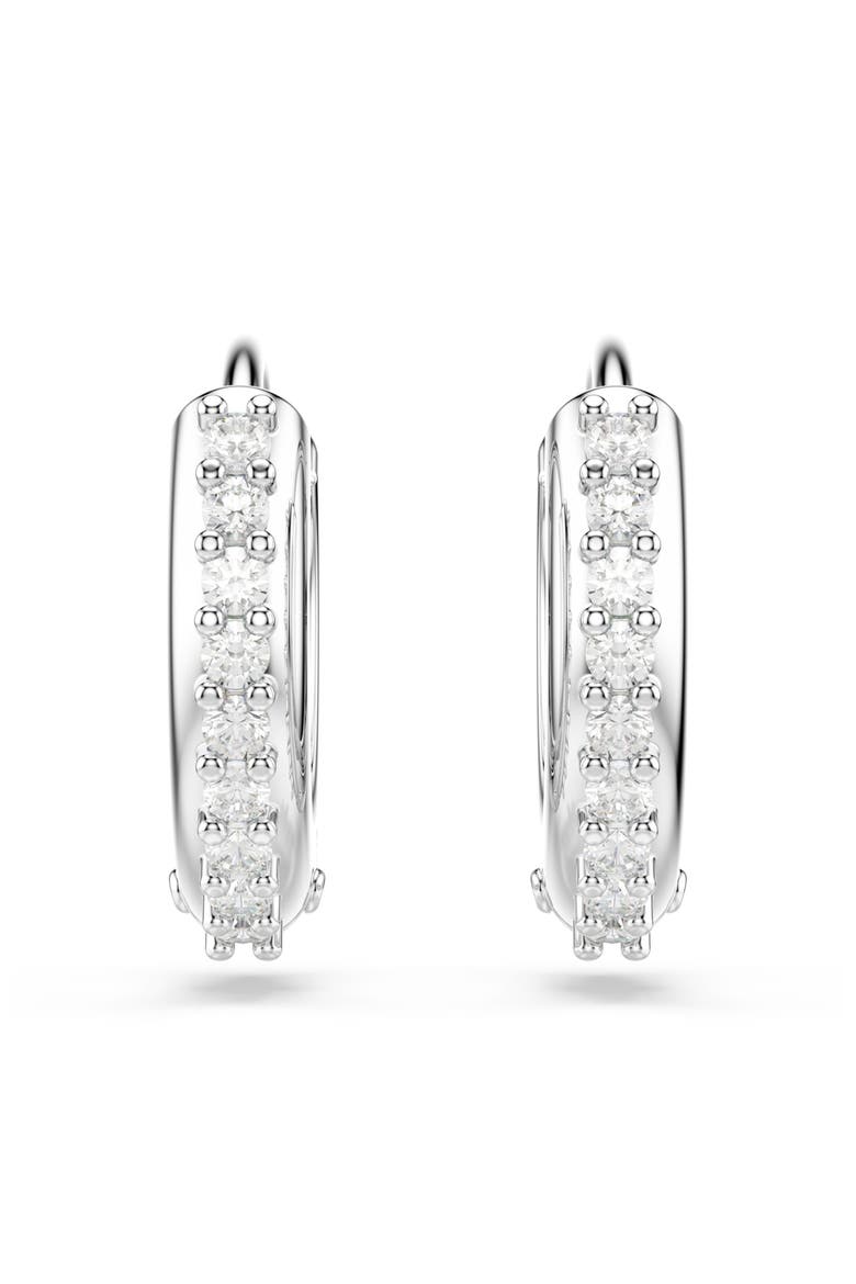 Matrix Mini Hoop Earrings, Alternate, color, WHITE/ SILVER